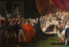 La duchesse de Berry présentant son fils le duc de Bordeaux au peuple et à l’armée en présence du roi Louis XVIII by Charles Nicolas Lafond