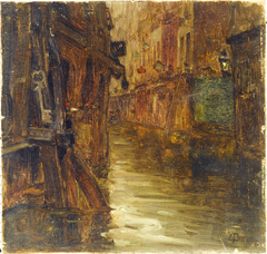 La rue de Bièvre, vue du boulevard Saint-Germain (inondations de 1910) by Anonymous