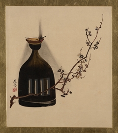 Lacquer Paintings of Various Subjects: Plum Branch with Oil Lamp