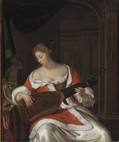 Lady Playing a Lute in an Interior by Eglon van der Neer