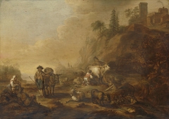 Landscape with Herdsmen and their Droves by Cornelis de Bie