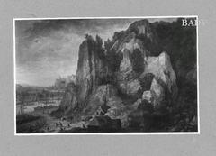 Landscape with rock and mines by Lucas van Valckenborch
