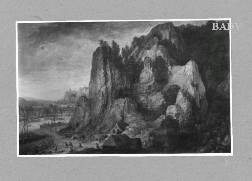 Landscape with rock and mines