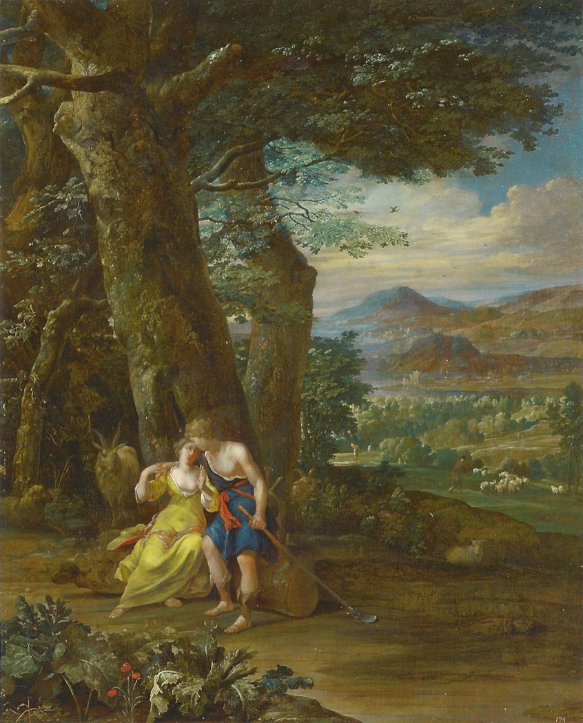 Landscape with shepherd couple