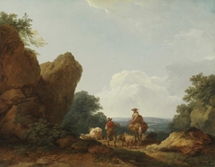 Landschaft mit Hirten auf einer Passhöhe by Philip James de Loutherbourg