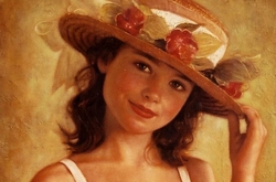 "little girl in a straw hat"