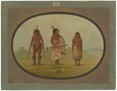 Mohave Chief, a Warrior, and His Wife by George Catlin