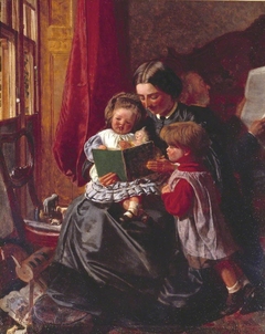 Mother and Children Reading by Arthur Boyd Houghton