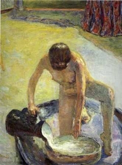 Nu accroupi au tub by Pierre Bonnard
