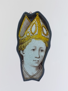 Panel with the Head of a Bishop by Anonymous