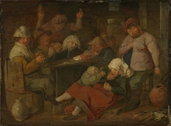 Peasant Drinking About by Adriaen Brouwer