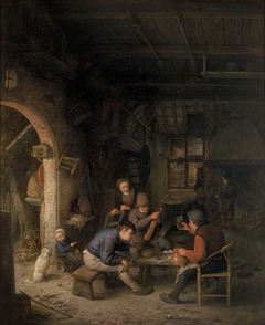 Peasants in an inn by Adriaen van Ostade