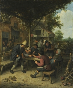 Peasants playing cards at an inn