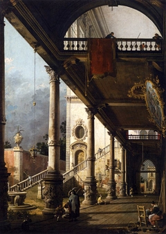 Perspective View with Portico by Canaletto