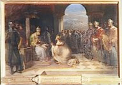Pope Eugene III receiving ambassadors from the King of Jerusalem, 1145