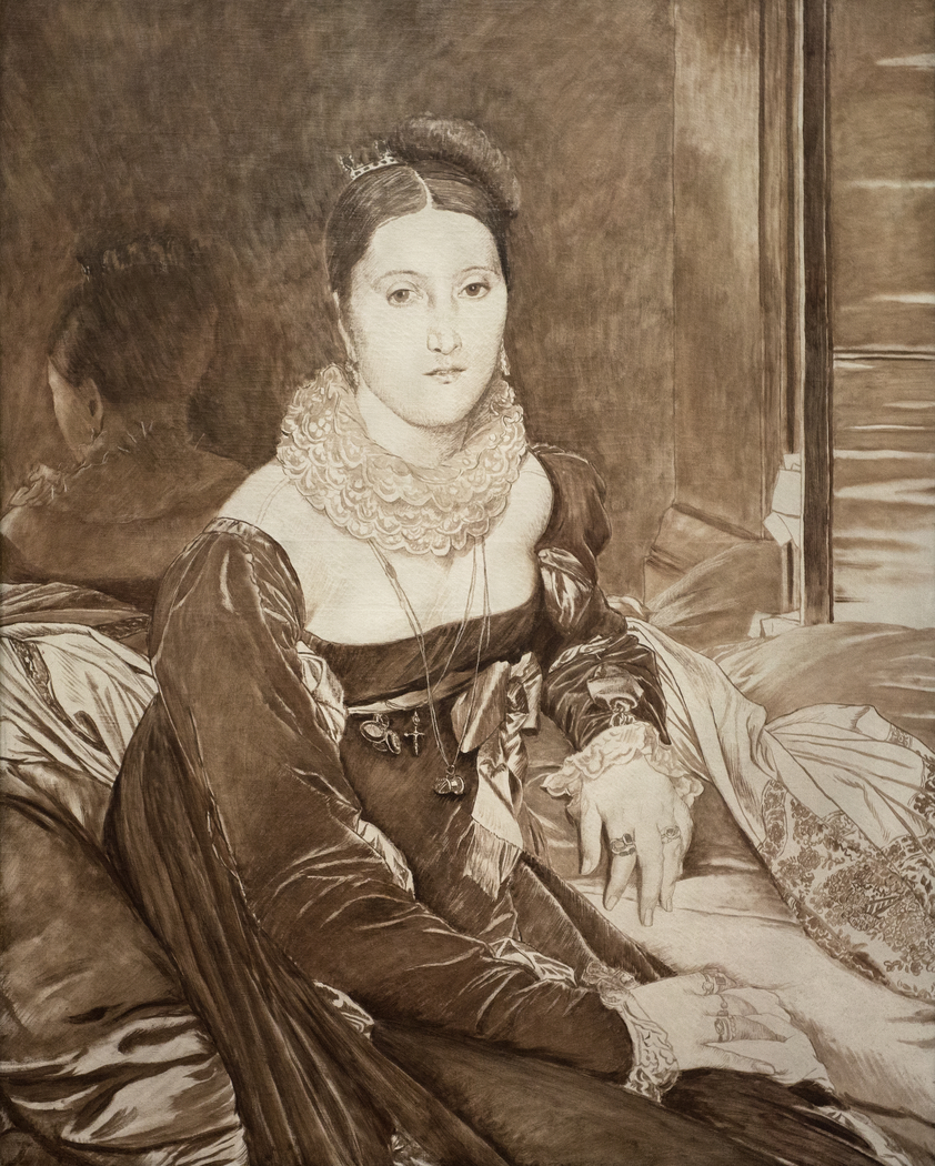 Portrait de Mme de Senonnes - Copie en grisaille d'après Ingres