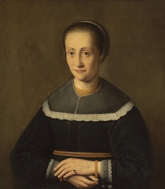 Portrait of a lady with forget-me-nots, possibly Jadwiga Wypyska née Łuszkowska