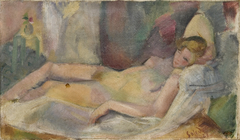 Portrait of a Naked Woman Lying by Anonymous