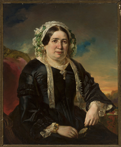 Portrait of a woman in a cap by Franz Krüger