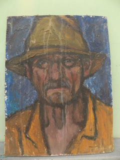 Portrait of an old man in a hat by Bela Pehan