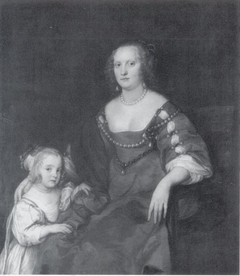 Portrait of Margaret Russell, Countess of Carlisle (1618-1676), with a girl by Anthony van Dyck