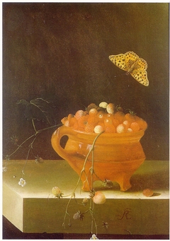 Pot of Strawberries by Adriaen Coorte