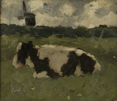Resting Cow with a Mill by Richard Roland Holst