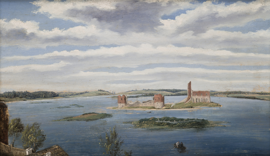 Ruins of the Castle on the Trakai Lake (Lake Galvė)