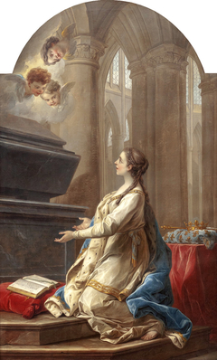 Sainte Clotilde en prière au pied du tombeau de saint Martin