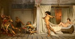 Samson déchirant ses liens by Pierre-Paul-Léon Glaize