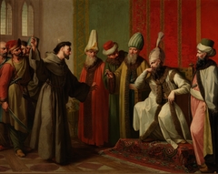 San Francisco ante el sultán de Egipto Malec-el-Kamal by Zacarías González Velázquez