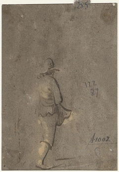 Schets van jongen, naar rechts lopend by Harmen ter Borch