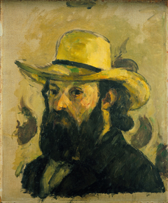 Self-Portrait in a Straw Hat by Paul Cézanne