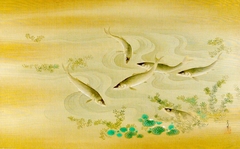 Six Freshwater Trout in a Stream by Kanō Tsunenobu