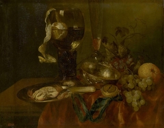 Snack (Still Life with Crab, Fruit and Clock)