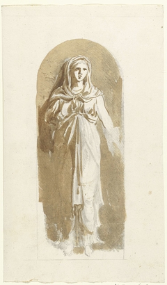 Standbeeld van een vrouw met een sluier by Etienne de Lavallée-Poussin