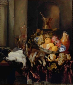 Still life with fruit and game