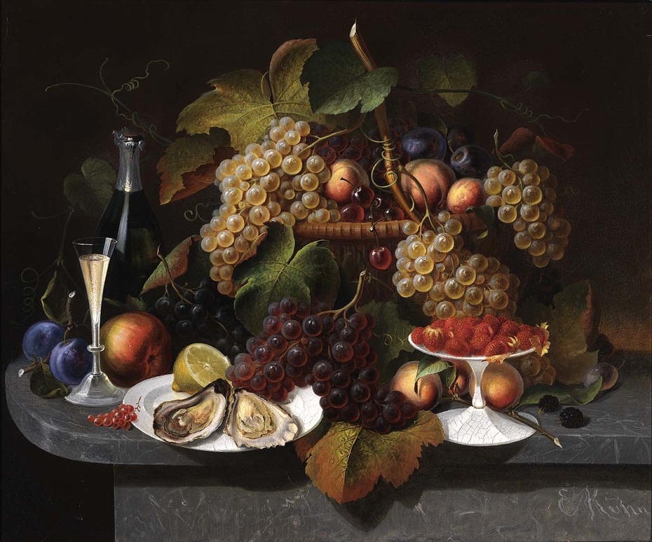 Still Life with Fruit, Oysters, and Wine