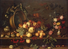 Still Life with Fruits, Shells and Insects by Balthasar van der Ast