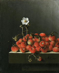 Still Life with Strawberries by Adriaen Coorte