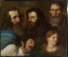 Study of five heads by Franciszek Ksawery Lampi