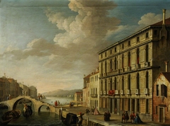 The Cannaregio with the Palazzo Suriano Bellotto and a Bridge, Venice