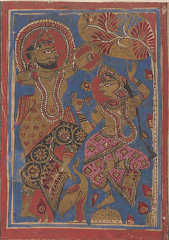 The Courtesan Kosa with the King's Charioteer: Folio from a Kalpasutra Manuscript by Anonymous
