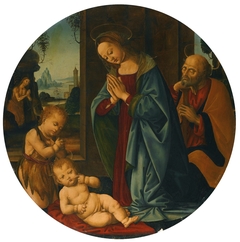 The Holy Family with St. John, and St. Onuphrius beyond by Tommaso Lunetti