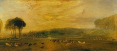 The Lake, Petworth: Sunset, Fighting Bucks by J. M. W. Turner