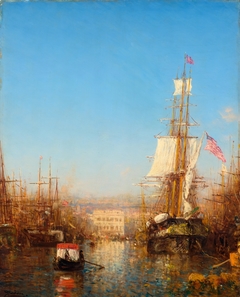 The port of Marseille by Félix Ziem