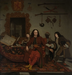 Thomas Hees with his Nephews Jan and Andries Hees and a Servant by Michiel van Musscher