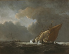 Two Dutch Vessels Close-Hauled in a Strong Breeze by Willem van de Velde the Younger