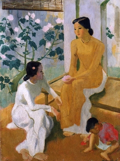 Two women and a child