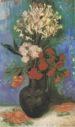 Vase of carnations and other flowers